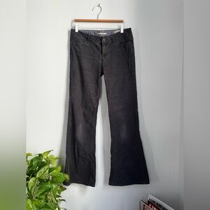 Grey Flared Corduroy Pants